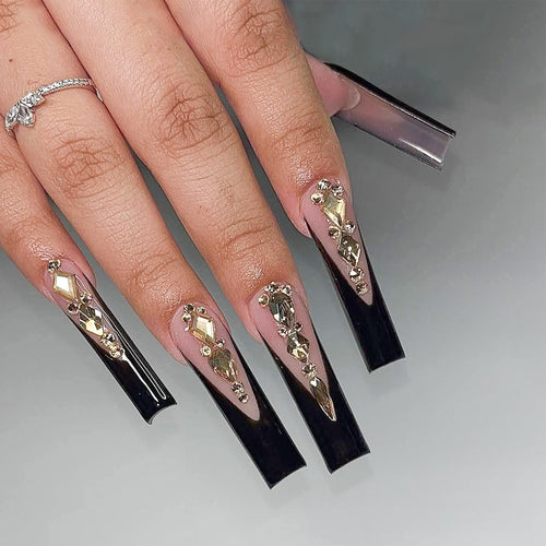 Glamorous Stiletto Press-On Nails with Rhinestone Accents Bowlift 1789085937