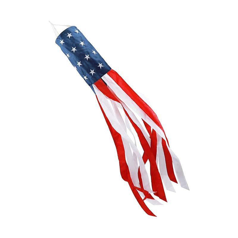 Unisex nan tubular windsock wind streamer with long ribbon tails and swivel hook Bowlift