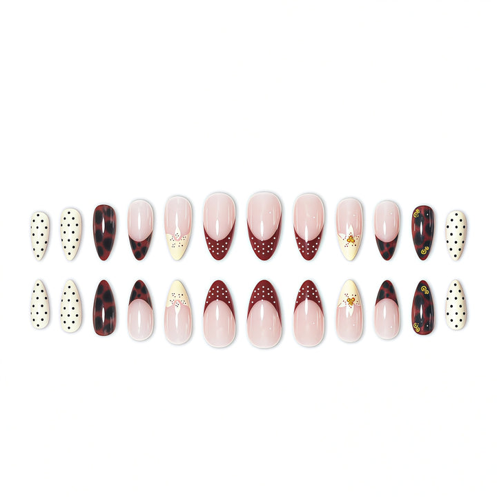 Artistic Floral Gel Nail Extensions Bowlift