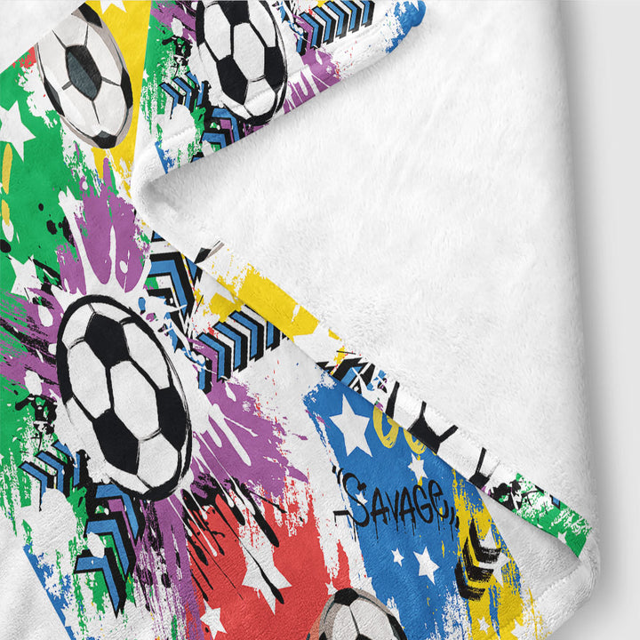 Soccer-Themed Fleece Blanket