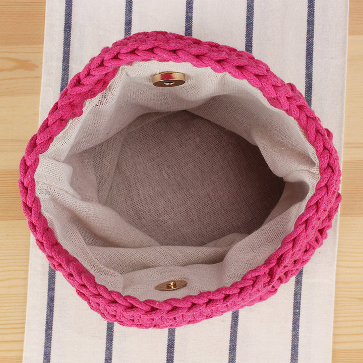 Playful macrame shoulder bag with braided handle Bowlift