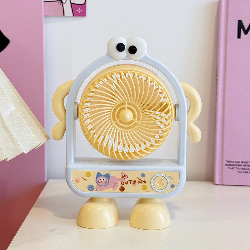 Ladies Portable Mini Fan with Fun Character Design Bowlift