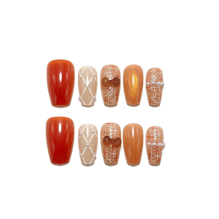 Acrylic nail set with luxurious decorations Bowlift