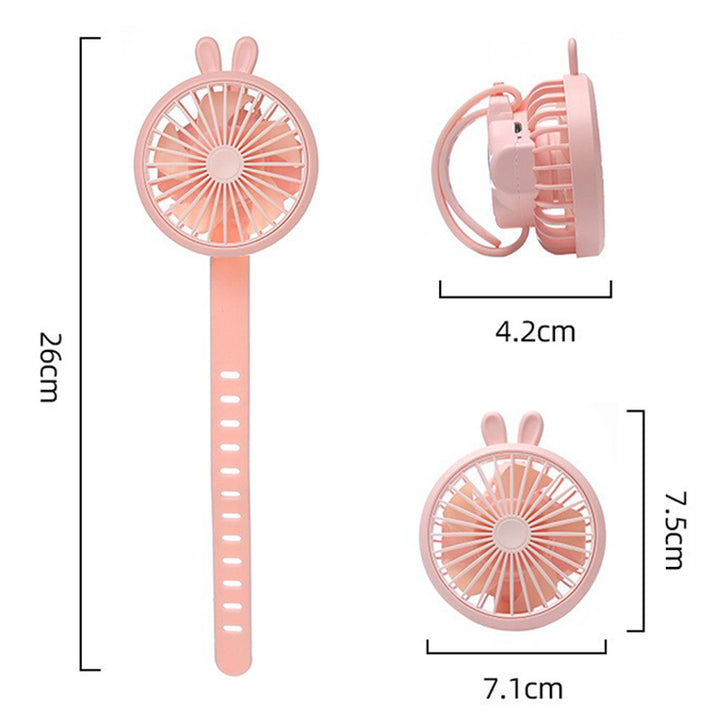 Unisex Portable Hand Fan with Integrated Wristband and Flexible Tilt Bowlift