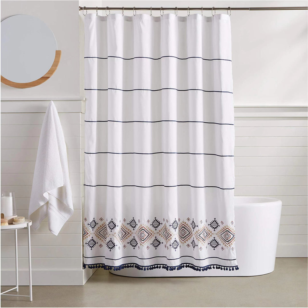 Artistic Patterned Shower Curtain Bowlift