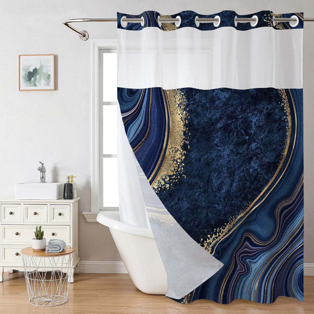 Elegant Marble Design Shower Curtain Bowlift