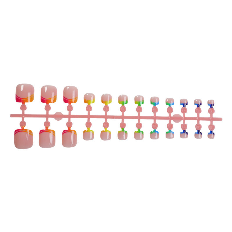 Vibrant Geometric Pattern Press-On Nails Bowlift