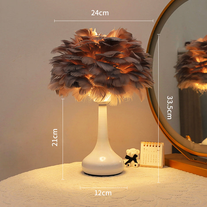 Feather-Style Illuminated Table Lamp