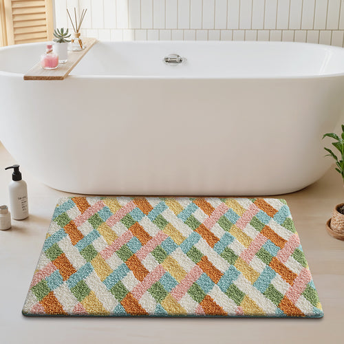 Artistic Abstract Bath Mat Bowlift