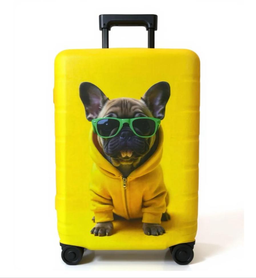 Unisex nan elastic suitcase cover with 3D dog design for trolley, stretchy and scratch-resistant Bowlift