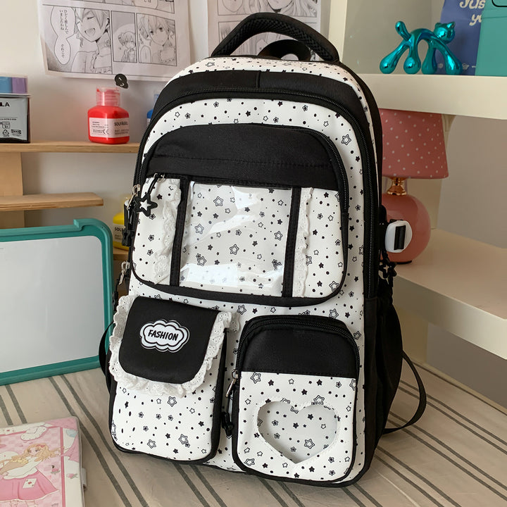 Stylish Star-Print Casual Backpack Bowlift