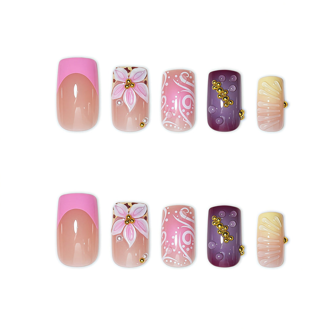 Artistic Decorative Press-On Nail Art Bowlift