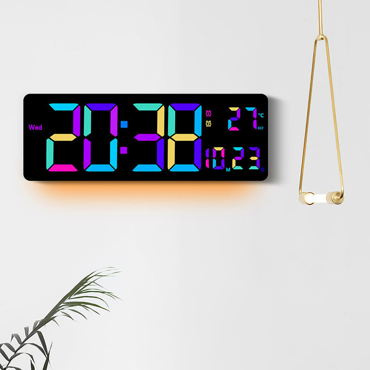 Digital Wall Clock with Multicolored LED Display Bowlift