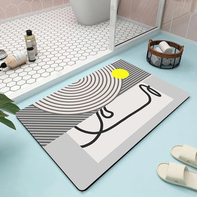 Abstract Floral Bathroom Mat