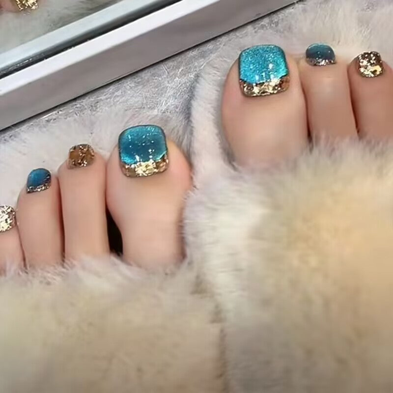Decorative Sparkling Toe Nail Art Bowlift