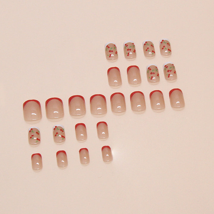 Floral Acrylic Press-On Nail Tips Bowlift