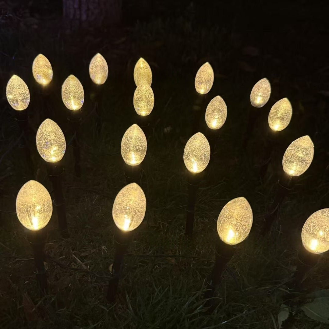 Crescent Moon Solar Garden Stake Lights With Textured Acrylic Diffuser And Warm White LED Bowlift