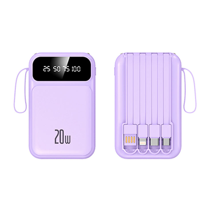 Powerbank with integrated cables and LED display Bowlift
