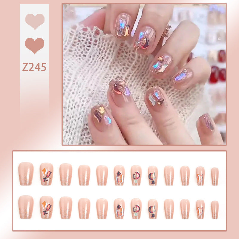 High-quality artificial nail set with glitter and holographic accents Bowlift