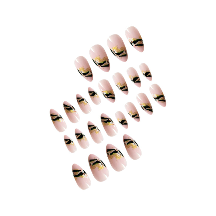Artistic Floral Glittered Press-On Nails Bowlift