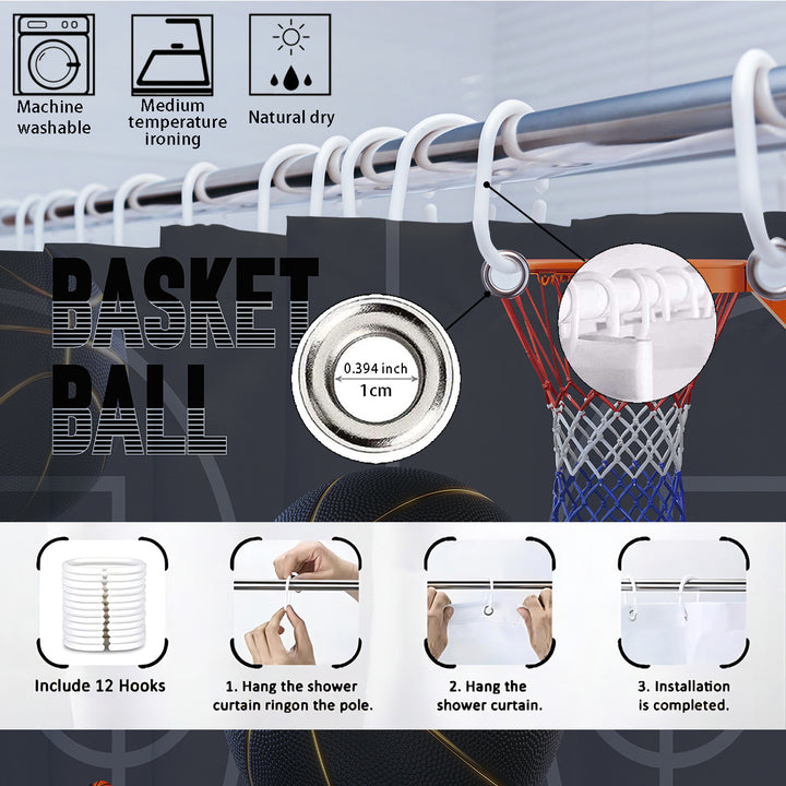 High-Definition Basketball-Themed Bathroom Décor Set Bowlift