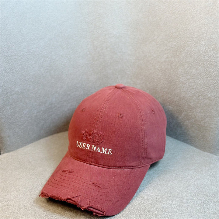 Women's Distressed Casual Adjustable Baseball Cap Bowlift