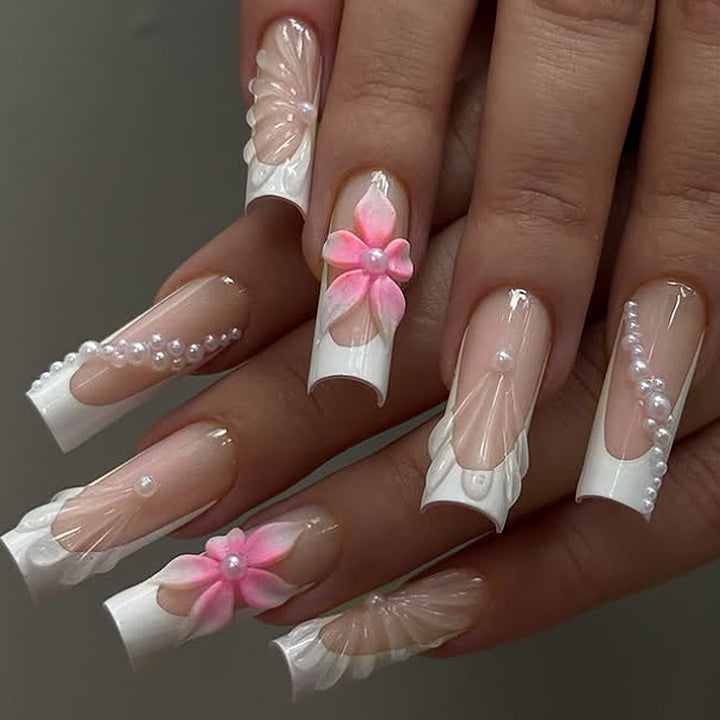 Floral Embellished Press-On Nail Set Bowlift 1788495815