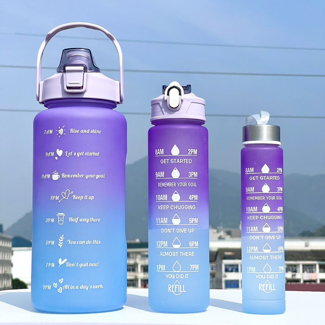 Unisex Motivating Water Bottle with Time Markings Bowlift