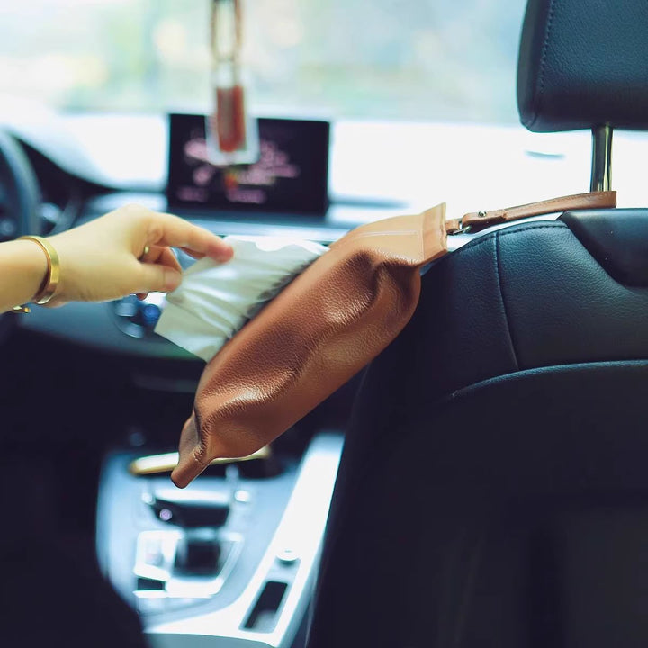 Stylish Leather Tissue Holder Bowlift
