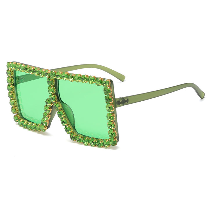 Women's striking square sunglasses with sparkling appliques Bowlift