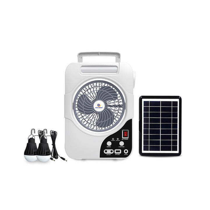 Unisex portable solar ventilation device with integrated battery, LED lights and USB connection Bowlift