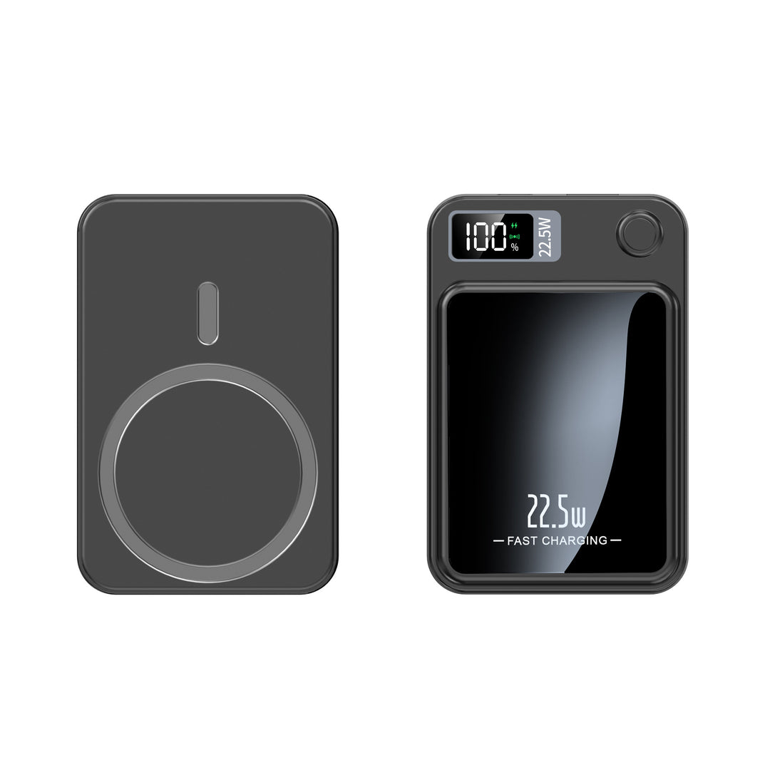 Portable charger with wireless fast charging capability and digital display Bowlift