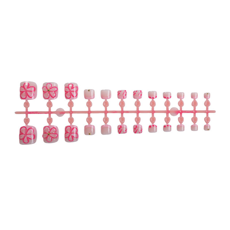 Acrylic nail set with playful flower designs Bowlift