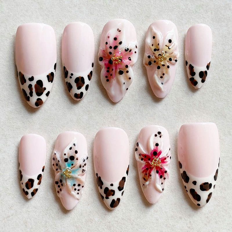 Artificial Nail Set with Floral and Animal Motifs Bowlift