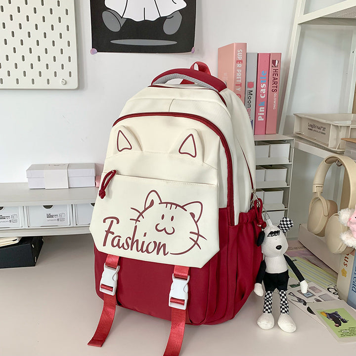 Backpack with Cute Cat Ears and Practical Compartments Bowlift