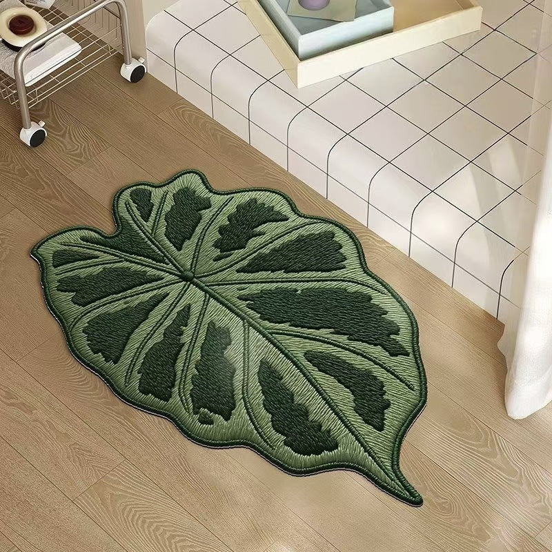 Monstera Leaf Shaped Floor Mat Bowlift