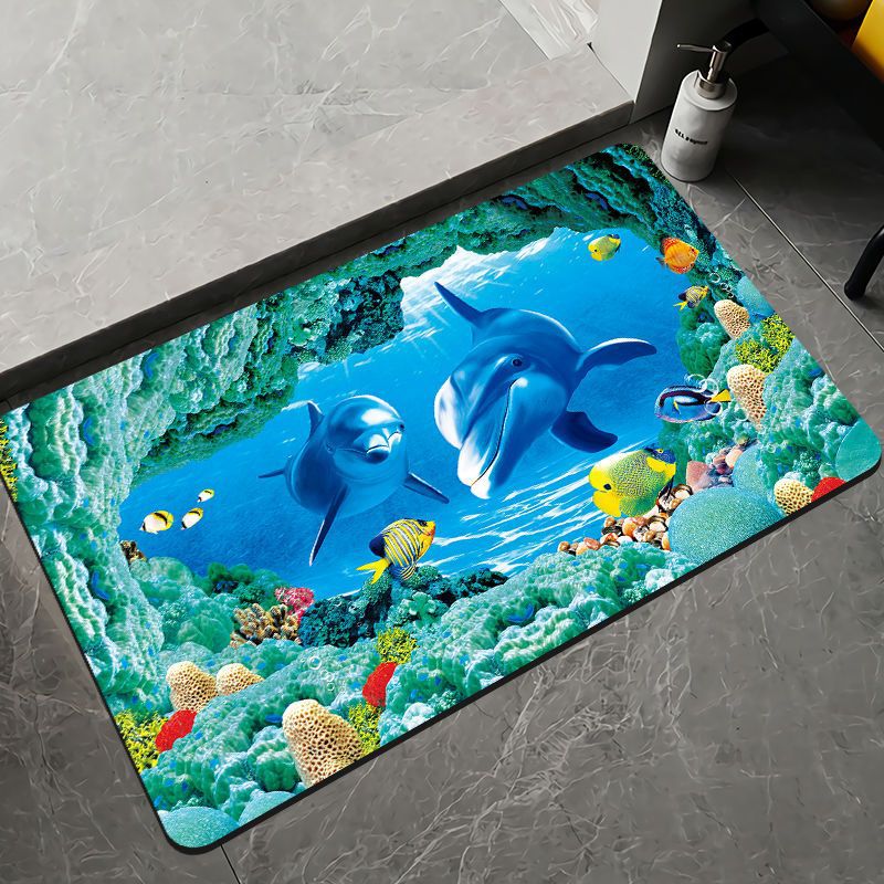 Elegant Floral Design Bath Mat Bowlift