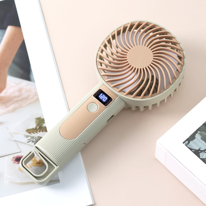 Unisex Handheld Fan with LED Display and Ergonomic Handle Bowlift