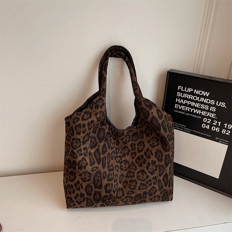 Fashionable Leopard Print Tote Bag Bowlift