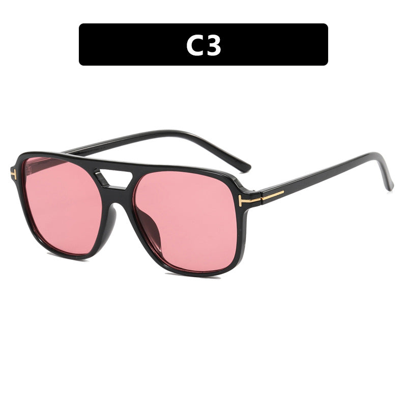 Women's fashionable square sunglasses with luxurious plastic frame and UV protection Bowlift