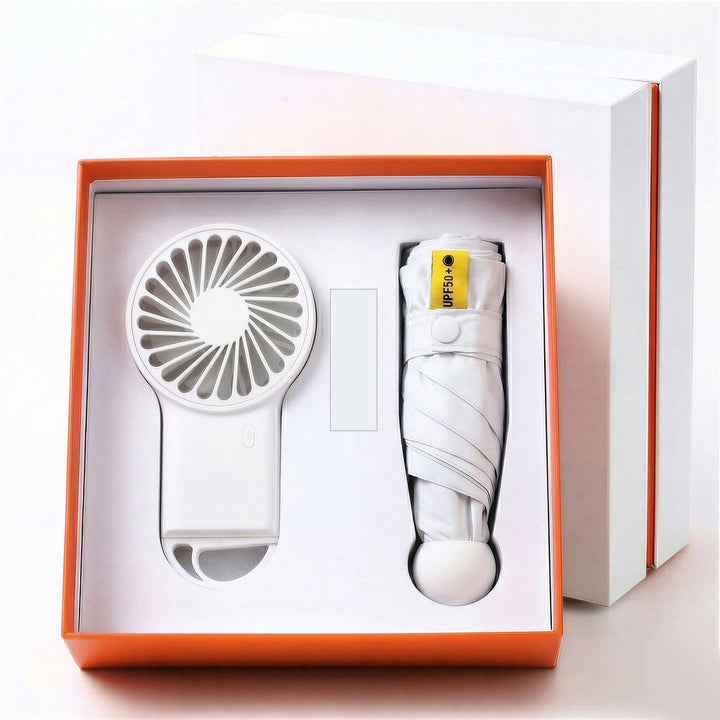 Ladies Multifunctional Set of Portable Fan and Umbrella Bowlift