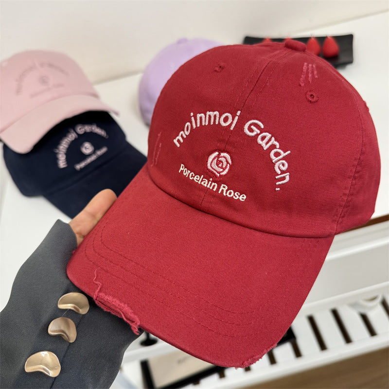 Women's Embroidered Casual Sun Protection Cap Bowlift