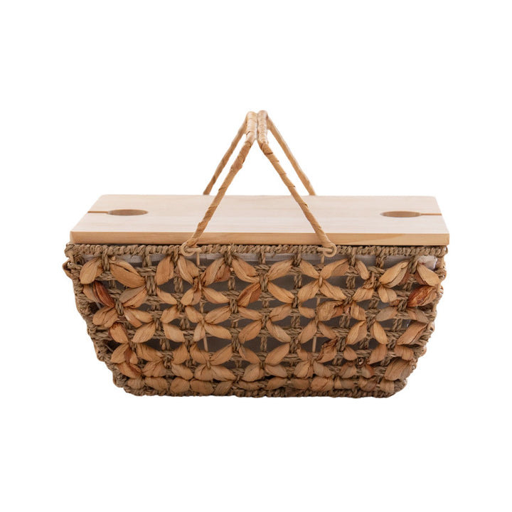 Decorative storage basket with transparent lid