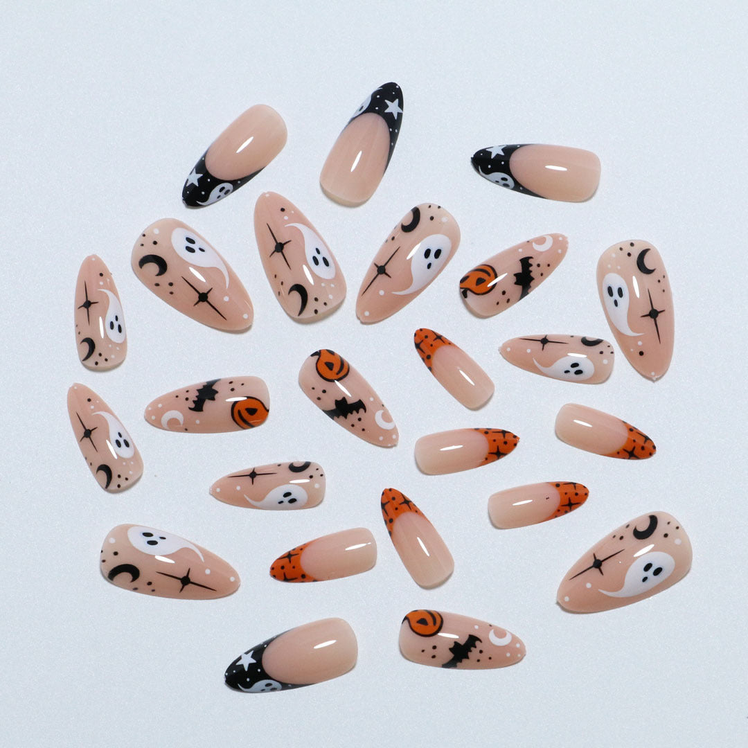 Artistic Halloween-Themed Press-On Nail Set Bowlift 1789805113