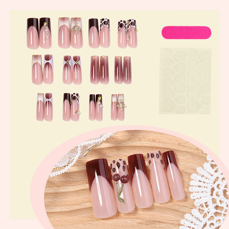 Elegant Decorative Press-On Nail Set Bowlift