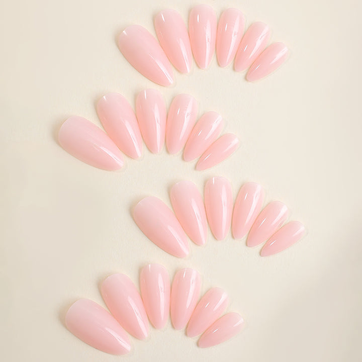 Artificial nail set with high-gloss finish and shimmering decorations Bowlift