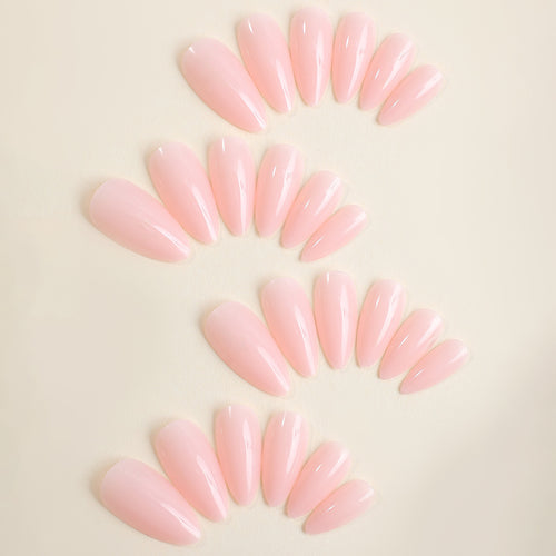 Artificial nail set with high-gloss finish and shimmering decorations Bowlift