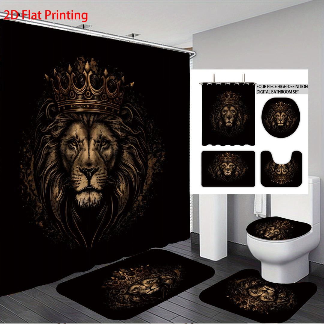 Digital Lion Themed Bathroom Set Bowlift