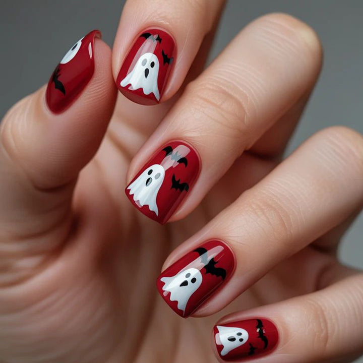 Halloween-Themed Acrylic Nail Art Bowlift