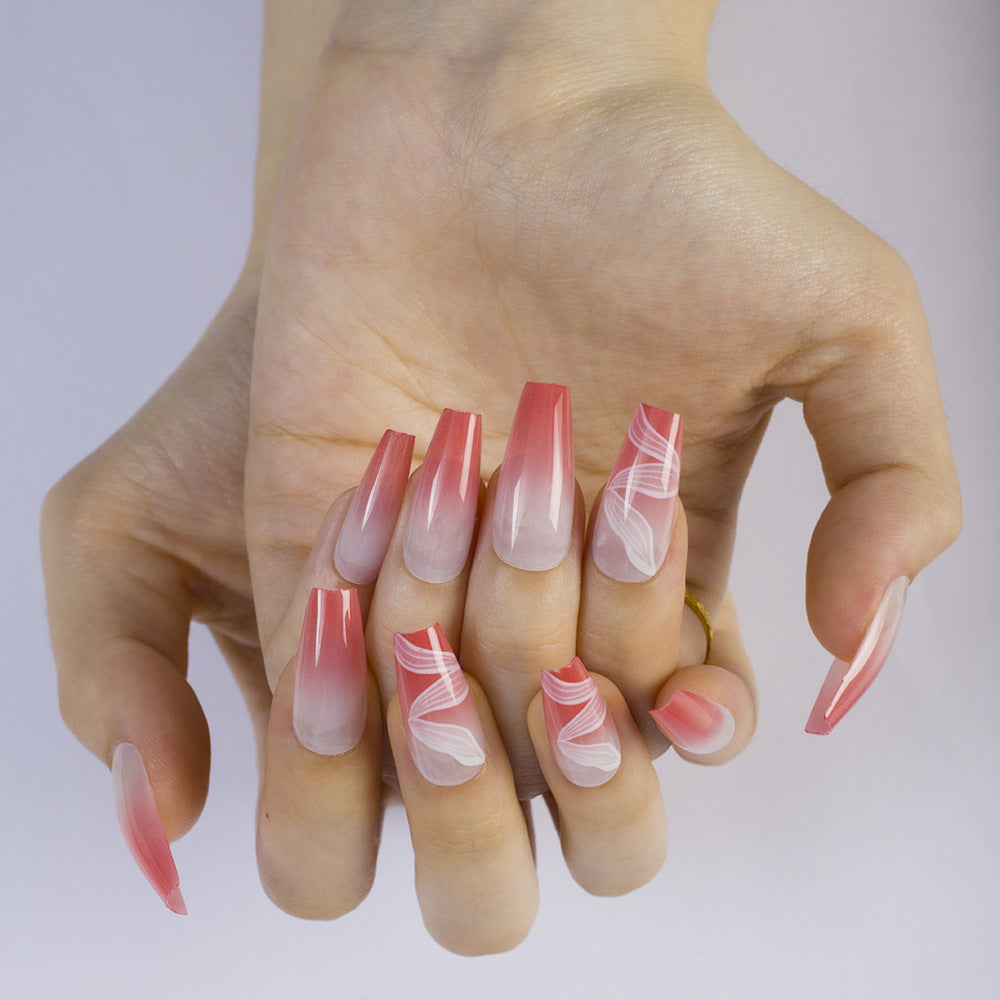 Artificial nails with elegant ombre and marble effects Bowlift